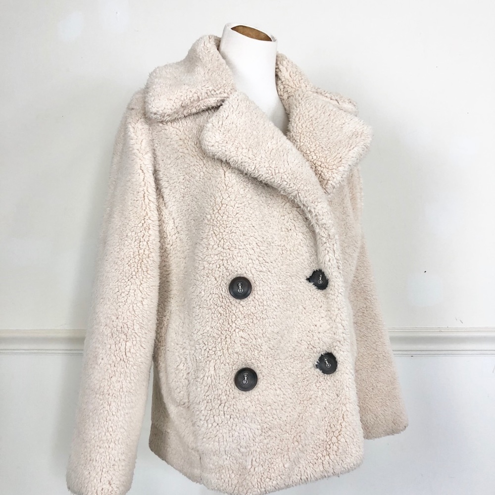 Free People Teddy  jacket cream XS faux fur - Picture 3 of 12